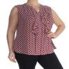Charter CIub Ruffled Blouse Cranberry Red Combo L view 1