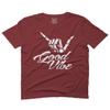 0013. Big Good Vibe Bones Hand Shaka Cool Vintage Hipster Graphic for Men T Shirt (Maroon, 2X Largel) view 1