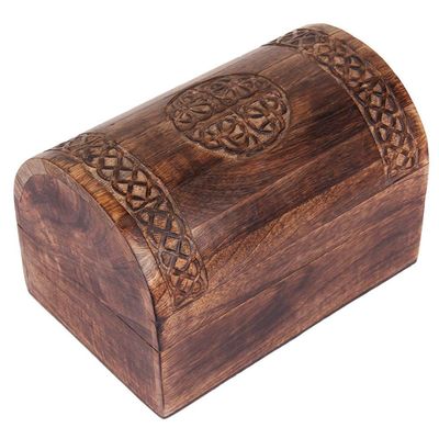 Beautiful Birthday Gift Ideas Handmade Decorative Wooden Jewelry Box With Celtic Carving Jewelry Organizer Keepsake Box Treasure Chest Trinket Holder Watch Box Storage Box 9 x 6 Inches
