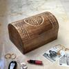Beautiful Birthday Gift Ideas Handmade Decorative Wooden Jewelry Box With Celtic Carving Jewelry Organizer Keepsake Box Treasure Chest Trinket Holder Watch Box Storage Box (Natural Finish, 6x4 Inches) view 2