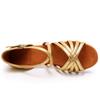 HIPPOSEUS Girls Latin Salsa Dance Shoes Gold Salsa Ballroom Danc Party Shoes, 6 M Big Kid view 3