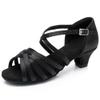 HIPPOSEUS Girls Latin Salsa Dance Shoes Black Salsa Ballroom Danc Party Shoes, 5 M Big Kid view 1