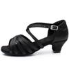HIPPOSEUS Girls Latin Salsa Dance Shoes Black Salsa Ballroom Danc Party Shoes, 5 M Big Kid view 2