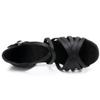 HIPPOSEUS Girls Latin Salsa Dance Shoes Black Salsa Ballroom Danc Party Shoes, 5 M Big Kid view 3