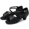HIPPOSEUS Girls Latin Salsa Dance Shoes Black Salsa Ballroom Danc Party Shoes, 5 M Big Kid view 4