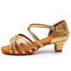 HIPPOSEUS Girls Latin Salsa Dance Shoes Gold Salsa Ballroom Danc Party Shoes, 3.5 M Big Kid view 2