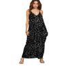 Adela Boutique Women V-Neck Maxi Dress Sexy V Neck Spaghetti Strap Swing Dress Beach Sundress (Star XL) view 1