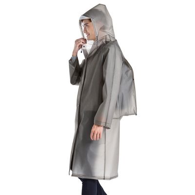 Outdoor peak Women's Raincoat Raincoat Raincoat windbreaker Transparent with backpack space (grey, M 150-160 CM 40-70KG)