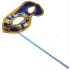 AZYOUNG Men's Masquerade Christmas Halloween Ball Party Half Face Masks on Stick (Blue) view 1