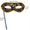 AZYOUNG Men's Masquerade Christmas Halloween Ball Party Half Face Masks on Stick (Blue) view 2