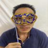 AZYOUNG Men's Masquerade Christmas Halloween Ball Party Half Face Masks on Stick (Blue) view 4