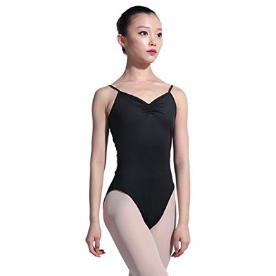 117141047 Girls' Camisole Elegant High Across Ballet Leotards Baiwu (L 170, Black)