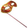 AZYOUNG Men's Masquerade Christmas Halloween Ball Party Half Face Masks on Stick (Red) view 1