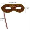 AZYOUNG Men's Masquerade Christmas Halloween Ball Party Half Face Masks on Stick (Red) view 2