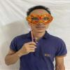 AZYOUNG Men's Masquerade Christmas Halloween Ball Party Half Face Masks on Stick (Red) view 3