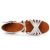 HIPPOSEUS Girls Latin Salsa Dance Shoes Silver Salsa Ballroom Danc Party Shoes, 6.5 M Big Kid view 3
