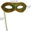 AZYOUNG Men's Masquerade Christmas Halloween Ball Party Half Face Masks on Stick (Green) view 2