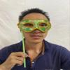 AZYOUNG Men's Masquerade Christmas Halloween Ball Party Half Face Masks on Stick (Green) view 3