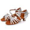 HIPPOSEUS Girls Latin Salsa Dance Shoes Silver Salsa Ballroom Danc Party Shoes, 7.5 M Big Kid view 4