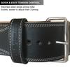 Steel Sweat Weight Lifting Belt - 4 Inches Wide by 10mm - Single Prong Powerlifting Belt that's Heavy Duty - Genuine Cowhide Leather - Small Texus view 4