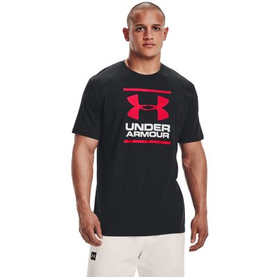 Under Armour Mens Global Foundation Short-Sleeve T-Shirt , Black (001)/Red , X-Small