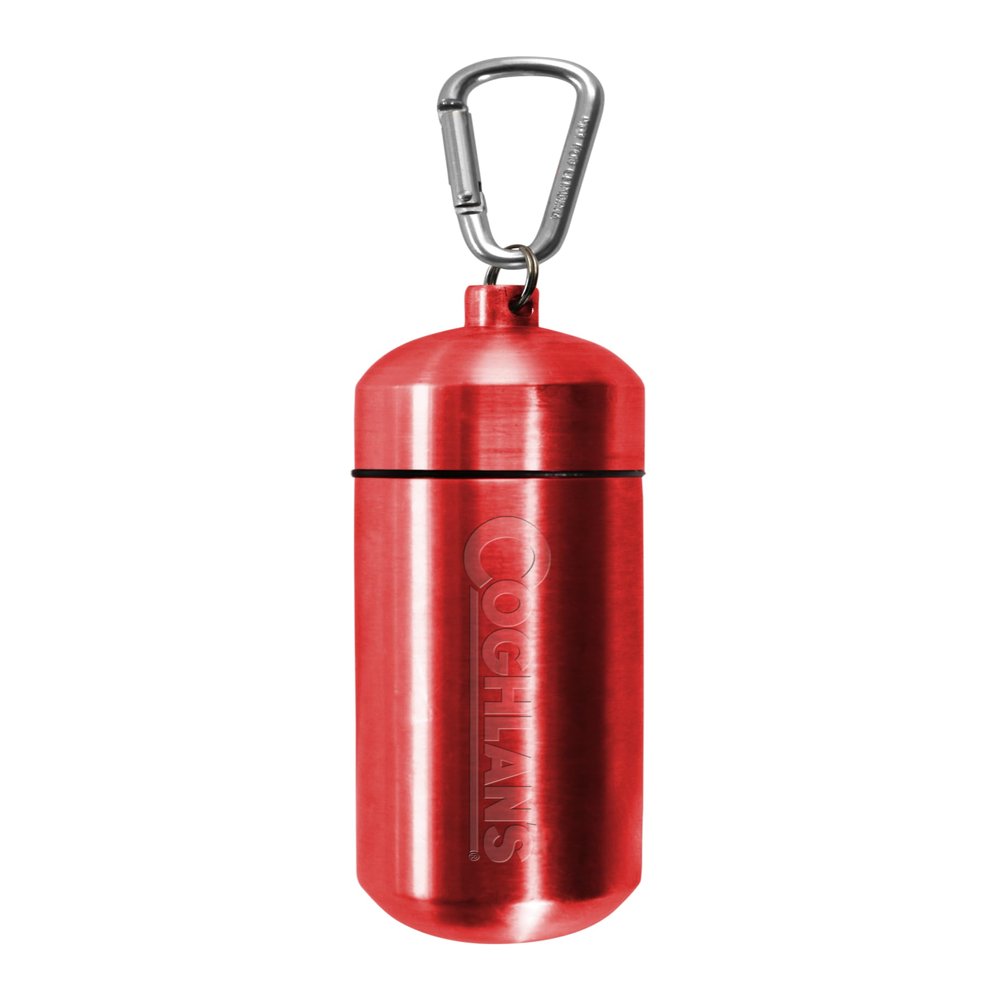 Coghlan's Watertight Aluminum Capsule with Carabiner  Compact, Lightweight Storage for Pills, Matches, or Small Essentials  Ideal for Travel, Hiking, Camping, XL
