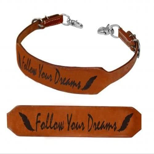 Showman "Follow Your Dreams & Feather Branded Leather Wither Strap