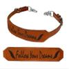Showman "Follow Your Dreams & Feather Branded Leather Wither Strap view 1