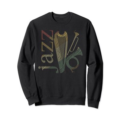 Jazz Sweatshirt - Vintage Retro Jazz Sweatshirt