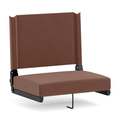 Flash Furniture Grandstand Portable Stadium Seat for Bleachers or Benches, Folding Padded Stadium Chair with Carrying Handle, 500 lb. Weight Capacity, Brown