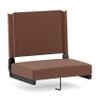 Flash Furniture Grandstand Portable Stadium Seat for Bleachers or Benches, Folding Padded Stadium Chair with Carrying Handle, 500 lb. Weight Capacity, Brown view 1