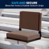 Flash Furniture Grandstand Portable Stadium Seat for Bleachers or Benches, Folding Padded Stadium Chair with Carrying Handle, 500 lb. Weight Capacity, Brown view 3