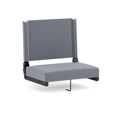 Flash Furniture Grandstand Portable Stadium Seat for Bleachers or Benches, Folding Padded Stadium Chair with Carrying Handle, 500 lb. Weight Capacity, Gray