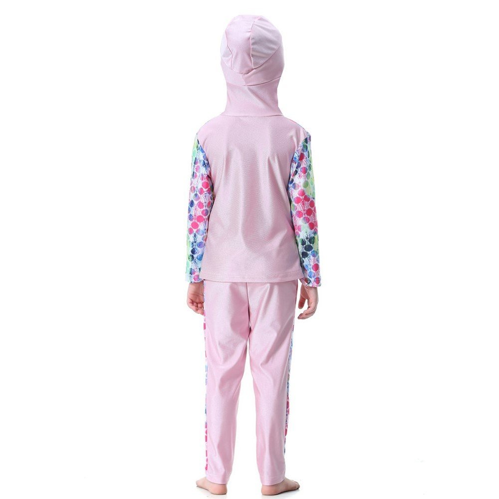 KXCFCYS Muslim Swimwear for Kid Girls Children Modest Islamic Hijab Swimsuits Burkini H2007 (NO2, 100cm)