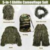 MOPHOTO 5 in 1 Ghillie Suit 3D Camouflage Hunting Suits - Jacket, Pants, Hood, Carry Bag for Adults & Youth, M/L/XL/XXL view 4