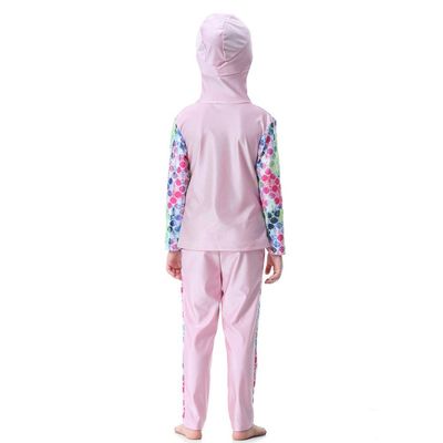 KXCFCYS Muslim Swimwear for Kid Girls Children Modest Islamic Hijab Swimsuits Burkini H2007 (NO2, 130cm)