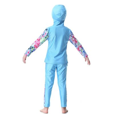 KXCFCYS Muslim Swimwear for Kid Girls Children Modest Islamic Hijab Swimsuits Burkini H2007 (NO1, 160cm)