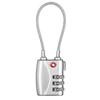 ZHEGE TSA Lock for Luggage 3 Digit Combination Cable Lock with Alloy Body for Suitcase, Baggage, Backpack, Pistol Case (Silver) view 1