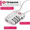 ZHEGE TSA Lock for Luggage 3 Digit Combination Cable Lock with Alloy Body for Suitcase, Baggage, Backpack, Pistol Case (Silver) view 2