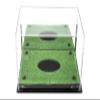 Better Display Cases Acrylic Rugby Ball Display Case Black Risers, Mirror, Turf Base Wall Mount (A004-BR) view 4