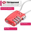 ZHEGE Luggage Lock TSA Approved 3 Dight Combination Padlock for Suitcase, Baggage, Backpack, Pistol Case (Red) view 2