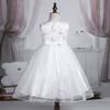Agoky Flower Girl Dress Junior Bridesmaid for Wedding Kids Lace Birthday Party Maxi Dress Pageant Ball Gowns White 14 view 4