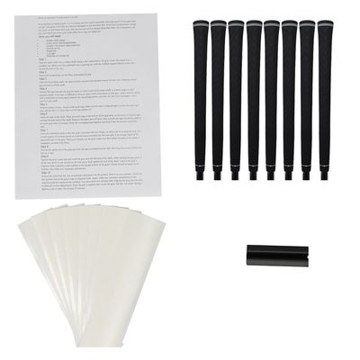 Tour Pro Soft Black Standard Size Golf Grips and Grip Kit (8 grips, grip tape, clamp, instructions)