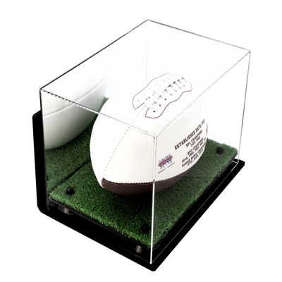 Football Display Case, Durable Clear Display Case with Mirror & Truf Base, Wall MountedCase for Full Size Footballs, Sports Memorabilia, Collectibles, Keepsakes, Autographed Balls Items (A004-BR)