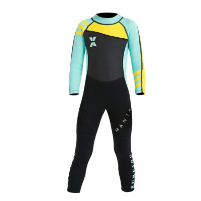 NATYFLY Kids Wetsuit, 2.5mm Neoprene Thermal Swimsuit, Full Wetsuit for Girls, Boys & Toddlers, Long Sleeve Kids Wet Suits for Swimming (New Green, 8)