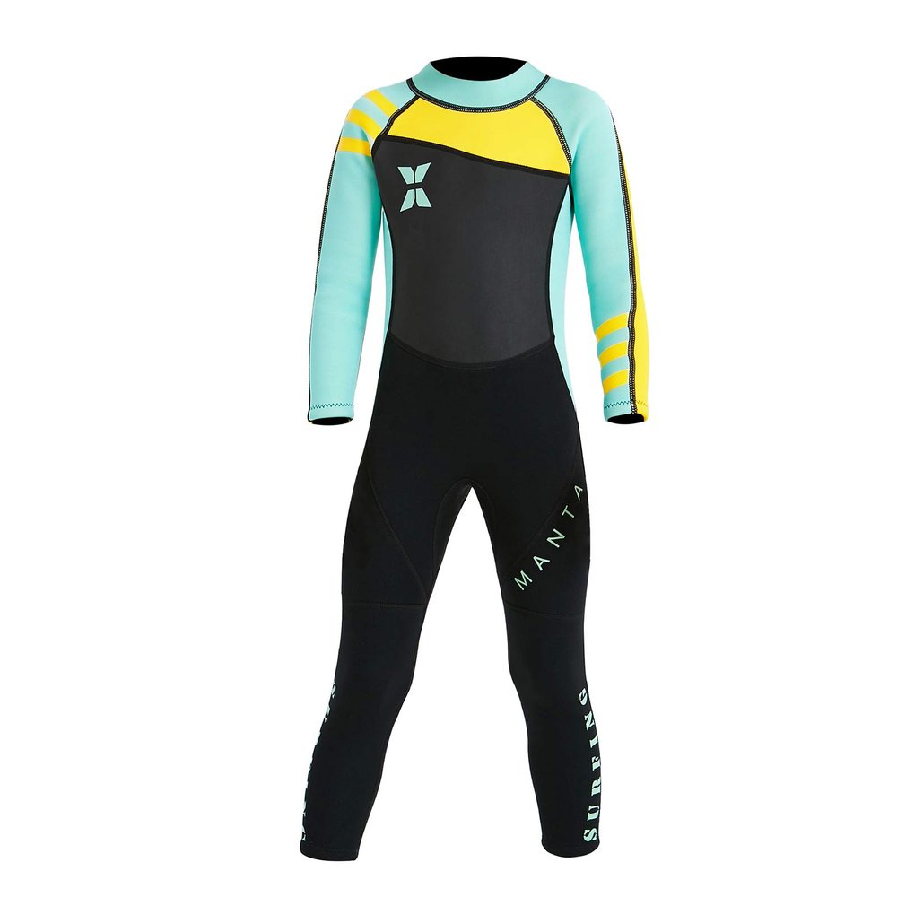 NATYFLY Kids Wetsuit, 2.5mm Neoprene Thermal Swimsuit, Full Wetsuit for Girls, Boys & Toddlers, Long Sleeve Kids Wet Suits for Swimming (New Green, 8)