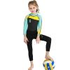 NATYFLY Kids Wetsuit, 2.5mm Neoprene Thermal Swimsuit, Full Wetsuit for Girls, Boys & Toddlers, Long Sleeve Kids Wet Suits for Swimming (New Green, 8) view 4