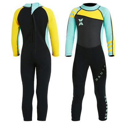 NATYFLY Kids Wetsuit - 2.5mm Neoprene Thermal Swimsuit, Full Body for Girls & Boys, Long Sleeve for Swimming