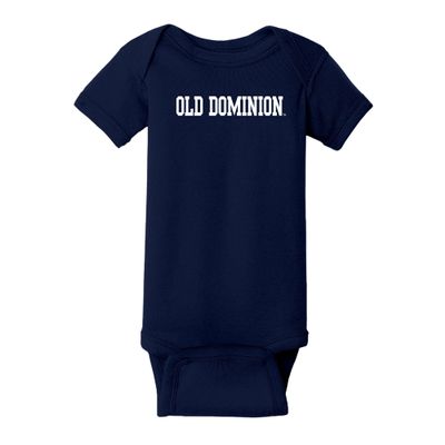 UGP Campus Apparel - YC01 - Old Dominion Monarchs Basic Block Infant Creeper Bodysuit - 12 Months - Navy