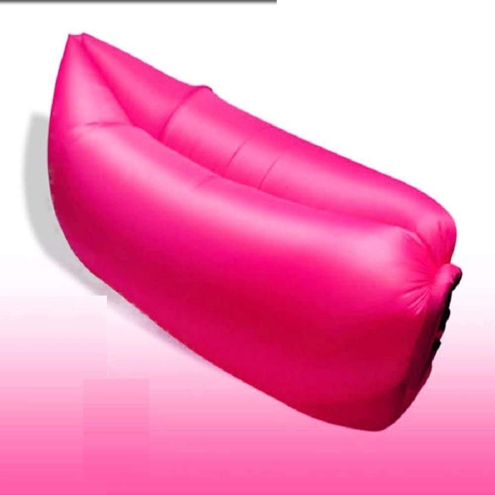 Thaisan7, Inflatable Sleeping Bag Hangout Air Camping Sofa Beach Sleep Bed,185x70cm,Polyester fabrics,Sofa Camping Lazy,Portable comfortable sleeping, Color: Red